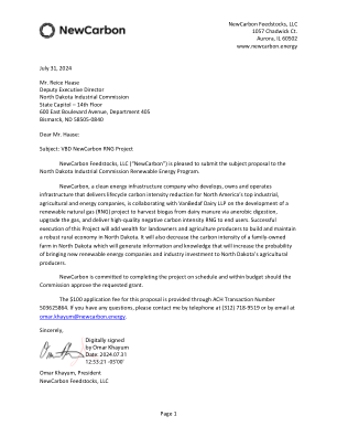 NewCarbon Feedstocks, LLC 1057 ...